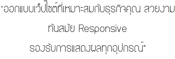 “ออกแบบเว็ปไซต์ที่เหมาะสมกับธุรกิจคุณ สวยงาม ทันสมัย Responsive รองรับการแสดงผลทุกอุปกรณ์”